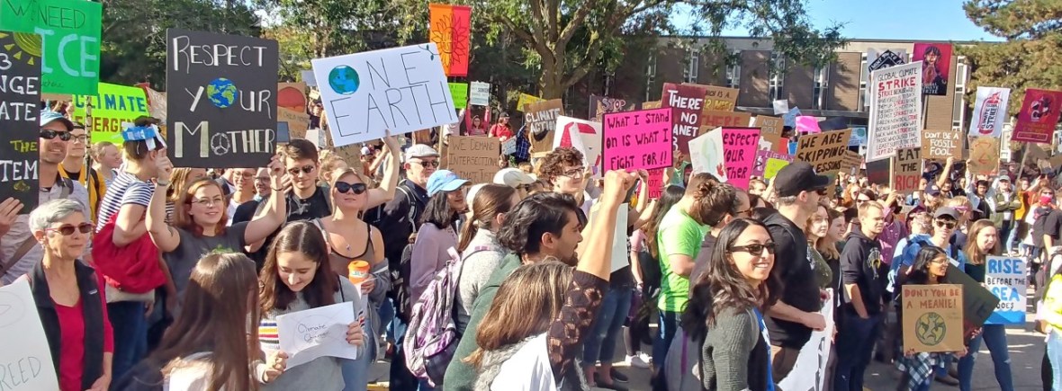 UW students rally on campus for global climate strike.